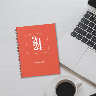 Simple Elegant Orange hebdomadaire mensuel