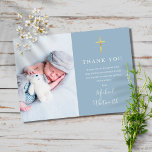Simple Elegant Photo Signature Script Baptism  Dankeskarte<br><div class="desc">A simple elegant signature script photo Baptism or Christening thank you card. Personalize with your special photo and thank you message set in chic lettering. Designed by Thisisnotme©</div>