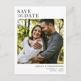 Simple Elegant Photo Wedding Save the Date Ankündigungspostkarte