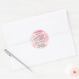 Simple Elegant Pink Bokeh Runder Aufkleber