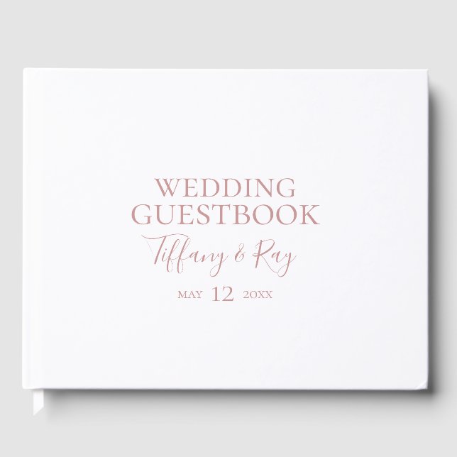 Simple Elegant Rose Gold Mariage Livre d'invité (Recto)