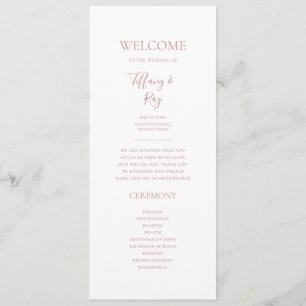 Simple Elegant Rose Gold Wedding Programme