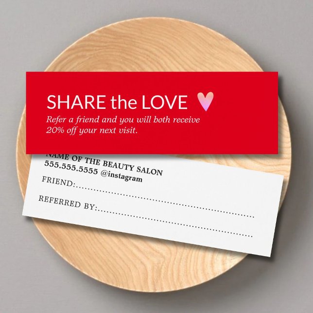 Simple Élégant Rouge Blanc Rose Coeur Référence (Créateur téléchargé)