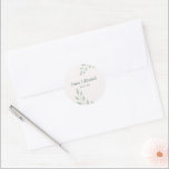 Simple Elegant Sage Green Botanical Wedding  Runder Aufkleber<br><div class="desc">Complete your 2026 wedding suite with this customized Simple Elegant Sage Green Botanical Wedding Sticker. Perfect as an envelope seal, wedding favor label or decorative detail for your special day. Featuring soft greenery and romantic typography, you can customize this design easily with your name initials and wedding date. Ideal for...</div>