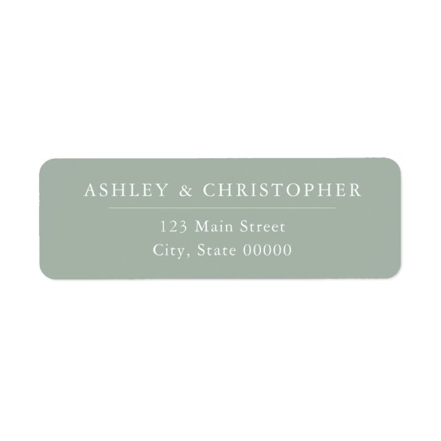 Simple Elegant Sage Green Wedding Return Address (Vorne)