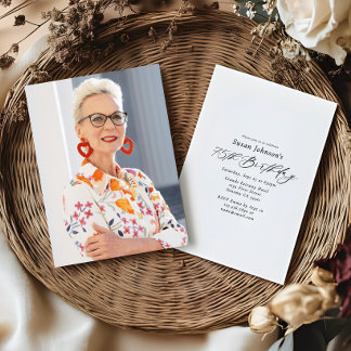 Simple Elegant Script 75th Birthday Party Photo Einladung