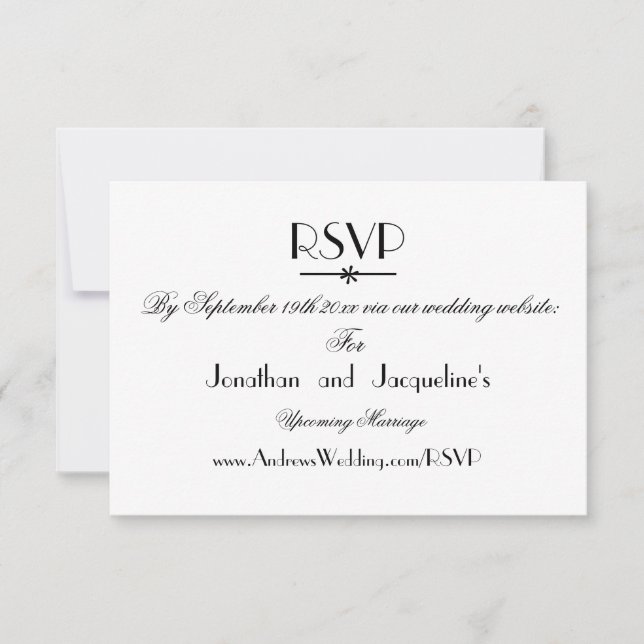 Simple Élégant Script Chic Mariage Carte RSVP (Devant)