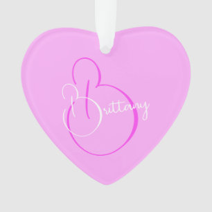 Simple Élégant Script Personnalisé Lilac Heart
