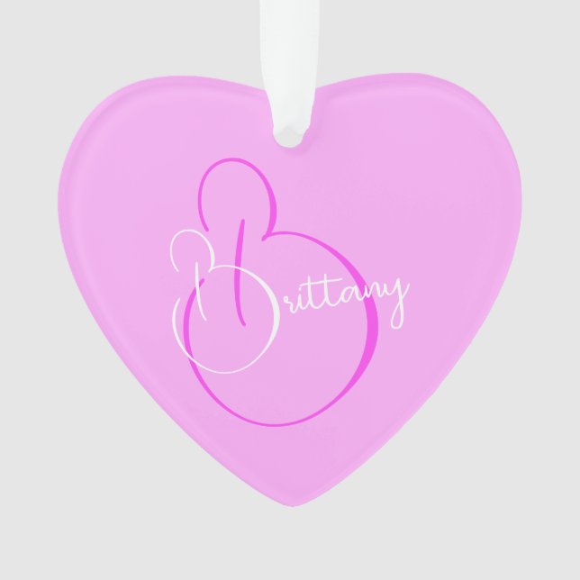 Simple Élégant Script Personnalisé Lilac Heart (devant)