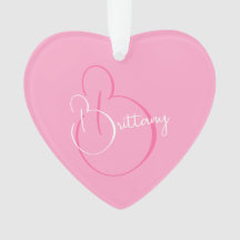 Simple Élégant Script Personnalisé Soft Pink Heart