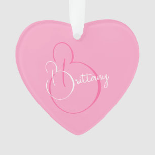 Simple Élégant Script Personnalisé Soft Pink Heart