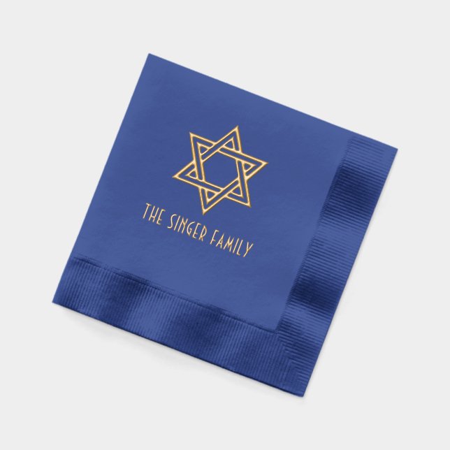 Simple Elegant Star of David #1 Nom de famille (Gauche)