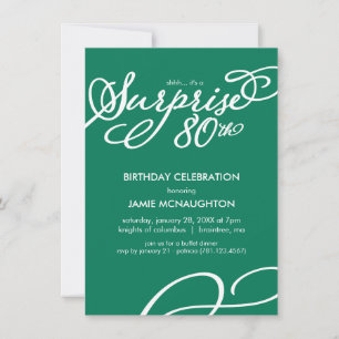 Simple, Elegant Surprise Invitation de 80e anniver