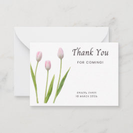 Simple & Elegant Thank You Card | Pink Flower | Pr Mitteilungskarte