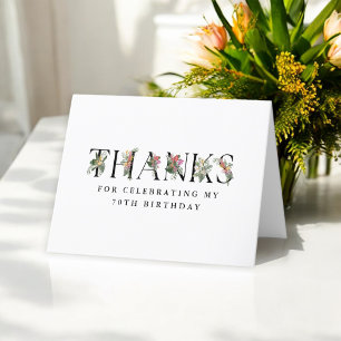 Simple Elégant Tropical 70e anniversaire Merci