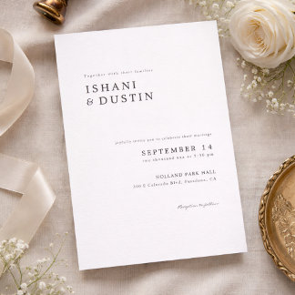 Simple Elegant Typography Wedding Einladung