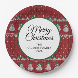 Simple Elegant Ugly Christmas | Family Custom Name Pappteller