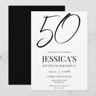 Simple Elegant Unisex 50th Birthday Party Einladung