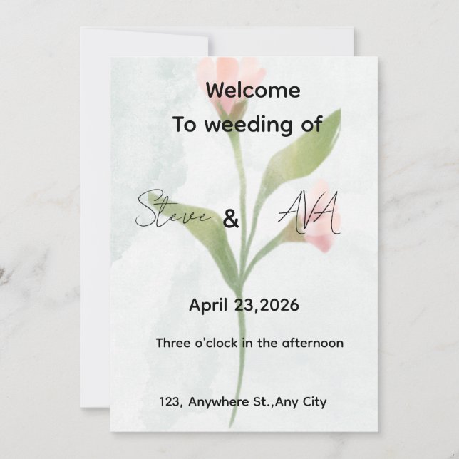 Simple & Elegant Wedding Invitation (Devant)