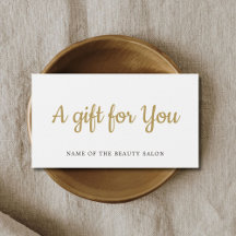 Simple Elegant White Faux Gold Beauty Carte cadeau