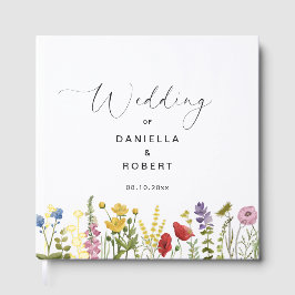 Simple Elegant Wildflower Wedding Gästebuch
