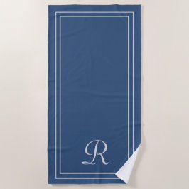 Simple élégante serviette de plage de Monogram ble