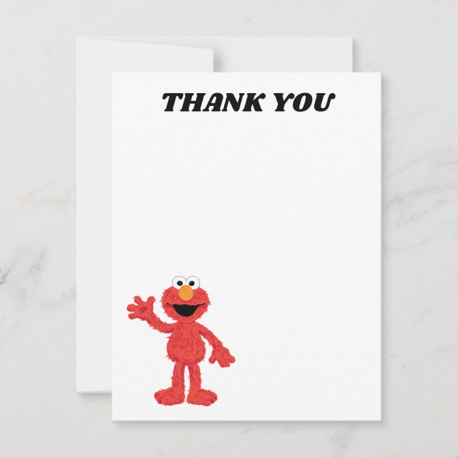 Simple Elmo 1. Geburtstag Dankeskarte (Vorderseite)