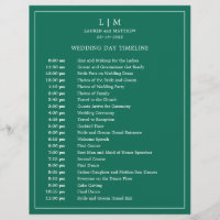 Simple Emerald Green Monogram Elegant Wedding