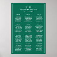 Simple Emerald Green Monogram Elegant Wedding