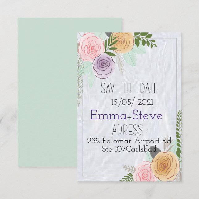 Simple Enregistrer les cartes de dates, Enregistre (Devant / Derrière)