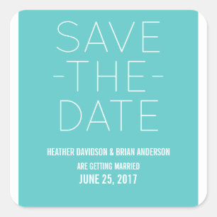 Simple Enregistrer les stickers Date, Turquoise