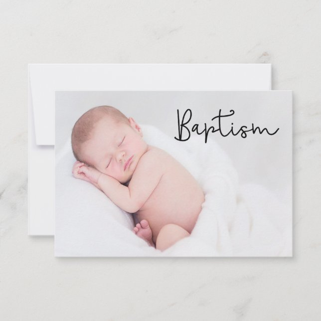 Simple et élégant | Baptême carte de remerciements (Devant)