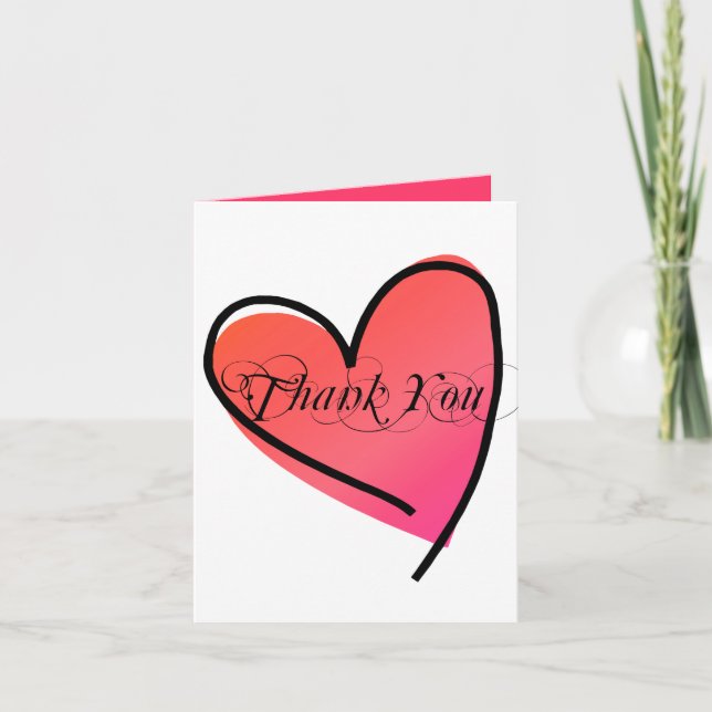 Simple et élégant cœur Mariage Merci (Devant)