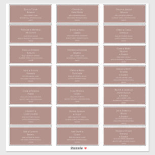 Simple et élégant   Dusty Rose Étiquettes de adres