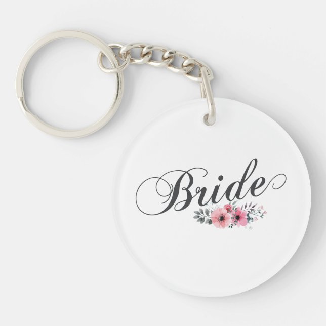 Simple et élégant mariée rose floral | PORTE - CLÉ (Devant)