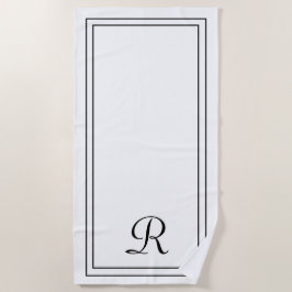 Simple et élégante serviette de plage de Monogram