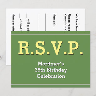 Simple et humble "R.S.V.P." Carte