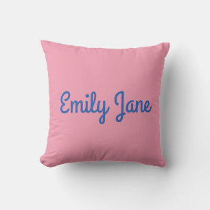 Simple et joli oreiller personnalisé bleu et rose