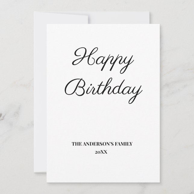 simple et minimal ajouter votre carte d'anniversai (Devant)
