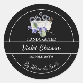 Simple Étiquette de bain à bulle violet fait maiso