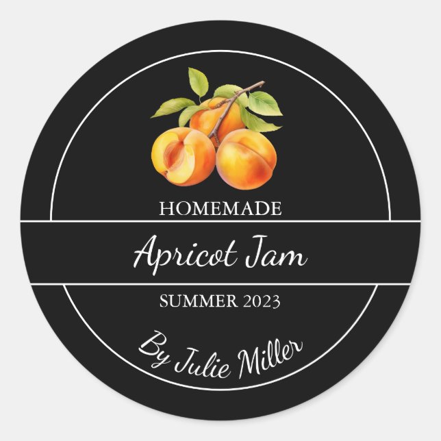 Simple Étiquette de confiture d'abricot fait maiso (Devant)
