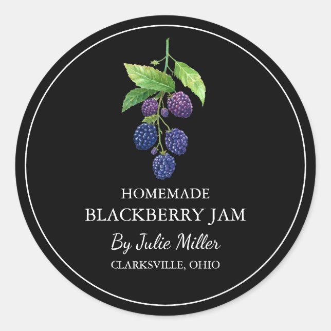 Simple Étiquette de confiture de Blackberry fait m (Devant)