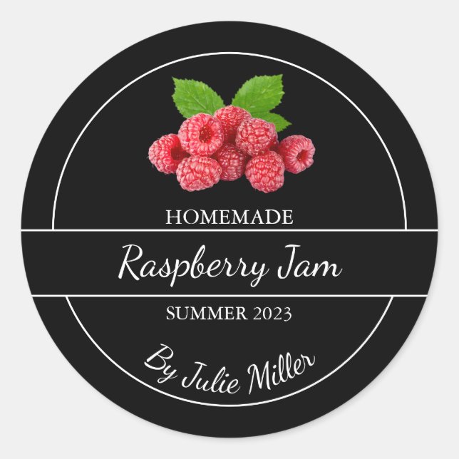 Simple Étiquette de confiture de framboise maison (Devant)