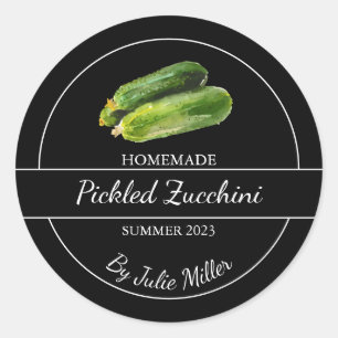 Simple Étiquette de courgettes cuites maison Noir