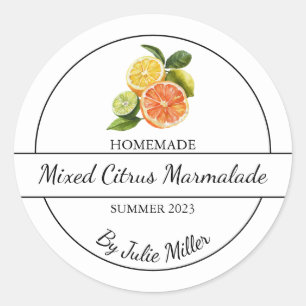 Simple Étiquette de marmelade d'agrumes maison
