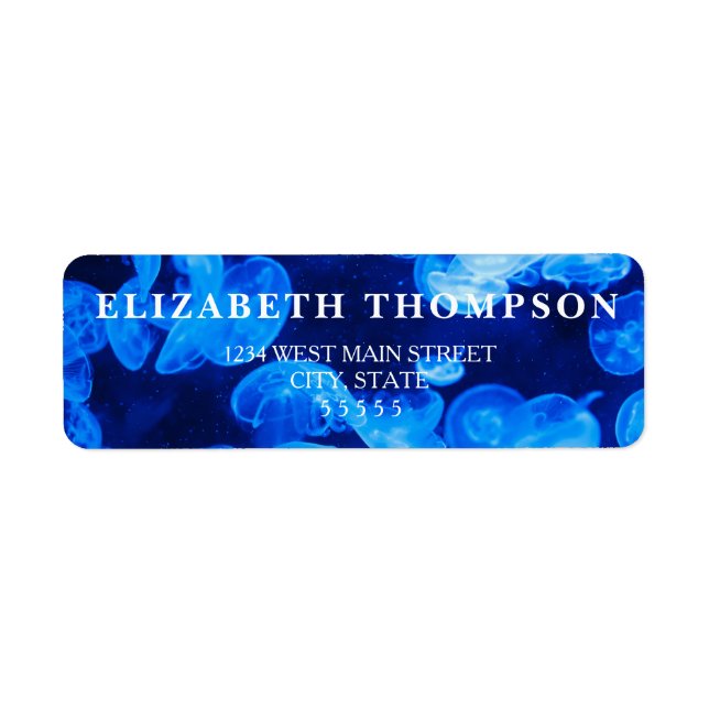 Simple Étiquette de méduse bleue (Devant)