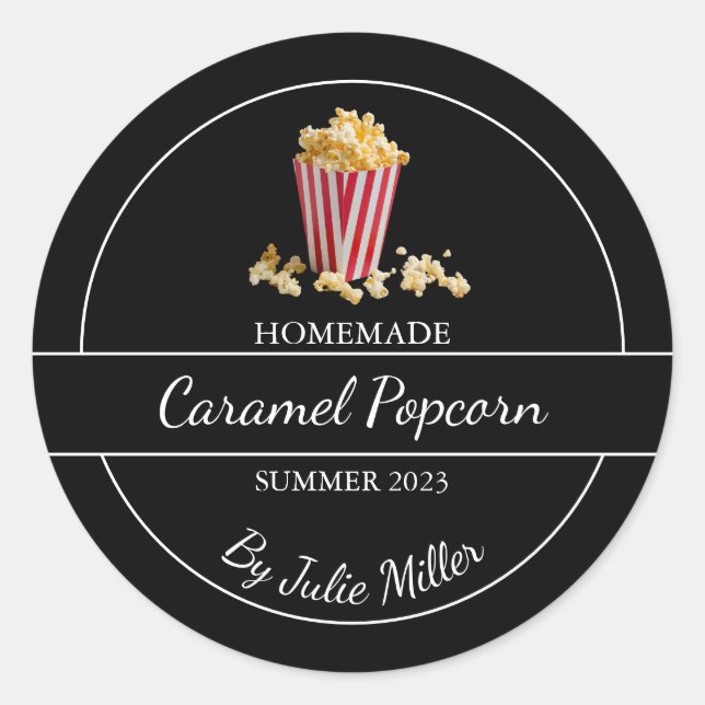 Simple Étiquette de pop-corn fait maison (Devant)