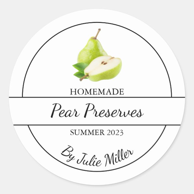 Simple Étiquette de réserve de poires fait maison (Devant)