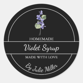 Simple Étiquette de sirop de violet fait maison