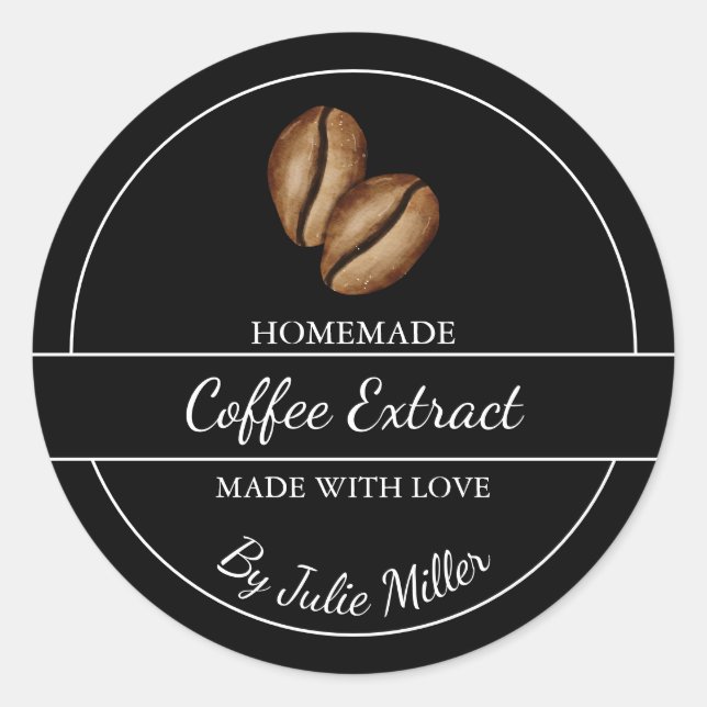 Simple Étiquette d'extraction de café fait maison (Devant)